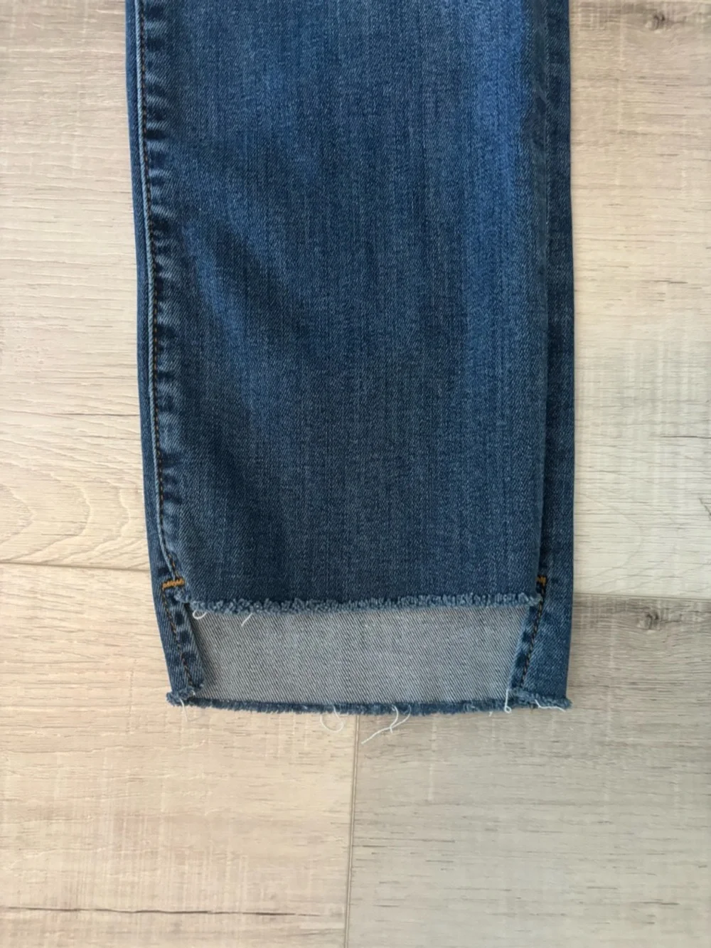 FRAME Le High Straight Jeans Womens 25 Blue Raw Hem Crop High Rise Premium Denim